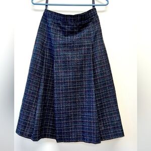 Vintage Peabody House Wool Pleated Rockabilly Dark Academia Goth Pleated Skirt